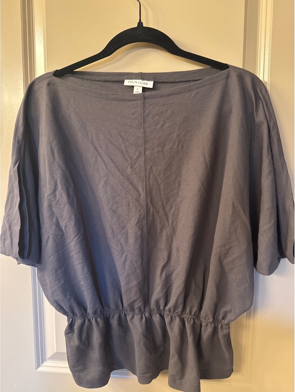 Prologue Women's Gray Peplum Waist Blouse Size Small
